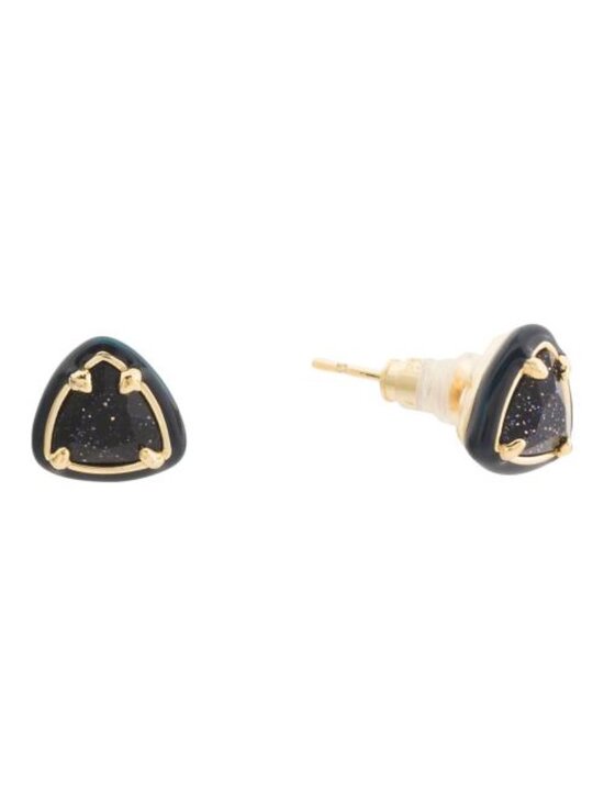 Kendra Scott Jewelry - KENDRA SCOTT Gold Navy Goldstone Arden Enamel Frame Stud Earrings